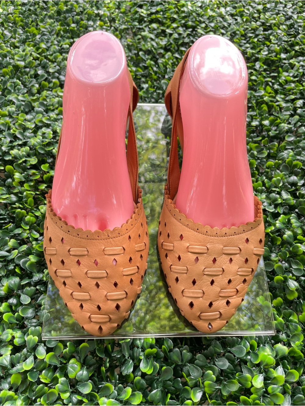 Spring Step Women's Woven Pointed-Toe Flats in Tan